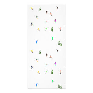 Winter Alpine Skiërs Skiën Patroon Reclamekaart