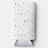 Winter Alpine Skiërs Skiën Patroon Seltzer Blikjeskoeler (Voorkant)