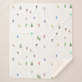 Winter Alpine Skiërs Skiën Patroon Sherpa Deken (Voorkant)