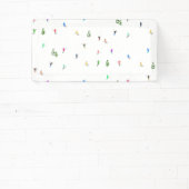 Winter Alpine Skiërs Skiën Patroon Spandoek (Insitu)