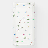 Winter Alpine Skiërs Skiën Patroon Spandoek (Verticaal)