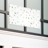 Winter Alpine Skiërs Skiën Patroon Spandoek (Buitenkant Gebouw)