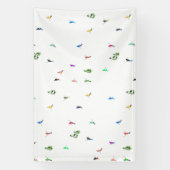 Winter Alpine Skiërs Skiën Patroon Spandoek (Verticaal)