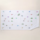 Winter Alpine Skiërs Skiën Patroon Strandlaken (Voorkant)