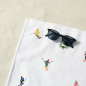 Winter Alpine Skiërs Skiën Patroon Strandlaken (In situ)