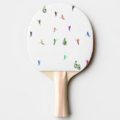 Winter Alpine Skiërs Skiën Patroon Tafeltennisbatje (Achterkant)