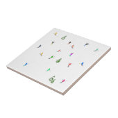 Winter Alpine Skiërs Skiën Patroon Tegeltje (Zijkant)