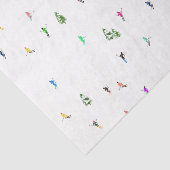 Winter Alpine Skiërs Skiën Patroon Tissuepapier (Detail)