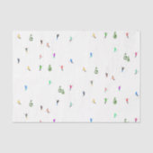 Winter Alpine Skiërs Skiën Patroon Tissuepapier (Voorkant)