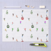 Winter Alpine Skiërs Skiën Patroon Tissuepapier (Craft)