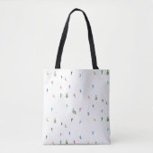 Winter Alpine Skiërs Skiën Patroon Tote Bag (Voorkant)