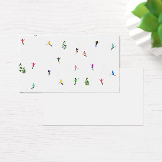 Winter Alpine Skiërs Skiën Patroon Visitekaartje (Bureau)