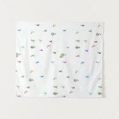 Winter Alpine Skiërs Skiën Patroon Wandkleed (Voorkant (horizontaal))