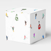 Winter Alpine Skiërs Skipatroon Bedankdoosjes (Voorkant Zijde)