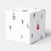 Winter Alpine Skiërs Skipatroon Bedankdoosjes (Achterkant)