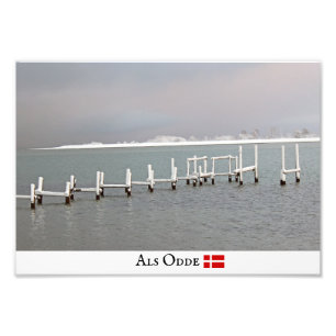 Winter als Odde/Denemarken fotoprint! Foto Afdruk