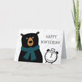 Winter- alternatieve kerstkaart met Happy Bear Feestdagen Kaart