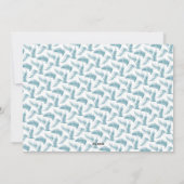 Winter altijdgroene blad waterverf blauw feestdagenkaart (Achterkant)