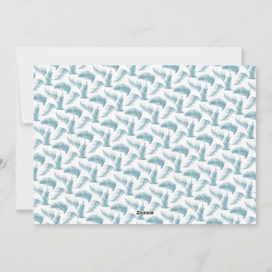 Winter altijdgroene blad waterverf blauw feestdagenkaart (Achterkant)