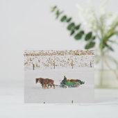 Winter-Amish-boer op het werk-Briefkaart Briefkaart (Staand voorkant)