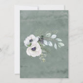 Winter Anemone Hand-Painted Bruidsmeisjes Luncheon Kaart (Achterkant)