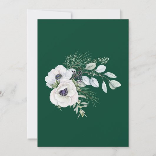 Winter Anemone Hand-Painted Engagement Party Kaart (Achterkant)