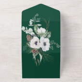 Winter Anemone Hand-Painted Wedding Celebration All In One Uitnodiging (Buitenkant)