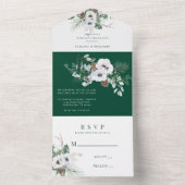 Winter Anemone Hand-Painted Wedding Celebration All In One Uitnodiging (Binnen)