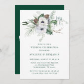 Winter Anemone Hand-Painted Wedding Celebration Kaart (Voorkant / Achterkant)