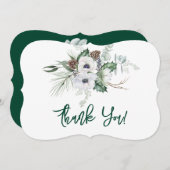 Winter Anemone Handgeschilderde bruiloft bedankkaa Kaart (Voorkant / Achterkant)