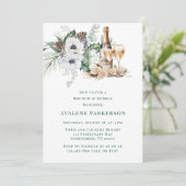 Winter Anemone handgeschilderde brunch & bubbel Kaart (Staand voorkant)