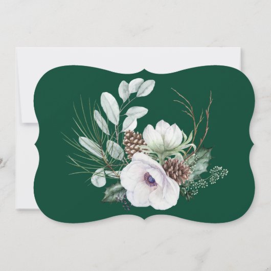 Winter Anemone Painted Wedding Save The Date Kaart (Achterkant)