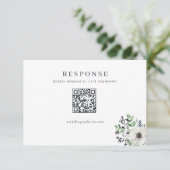 Winter Anemonen Bruiloft QR Code RSVP Kaartje (Staand voorkant)