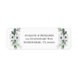 Winter Anemoon Bloemen Hand geschilderde bruiloft Etiket