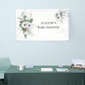 Winter Anemoon Bloemen Handgeschilderde bruiloft Spandoek (Beurs)
