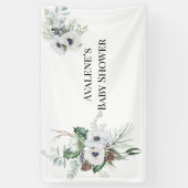 Winter Anemoon Bloemen Handgeschilderde bruiloft Spandoek (Verticaal)