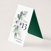 Winter Anemoon Bloemen Handgeschilderde Tafelnumme Kaart (Voorkant)