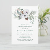 Winter Anemoon Handgeschilderde Trouwkoppels Douch Kaart (Staand voorkant)