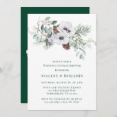 Winter Anemoon Handgeschilderde Trouwkoppels Douch Kaart (Voorkant / Achterkant)