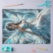 Winter Angel Fairy Ice Kingdom Fantasy Decoupage  Tissuepapier (Craft)