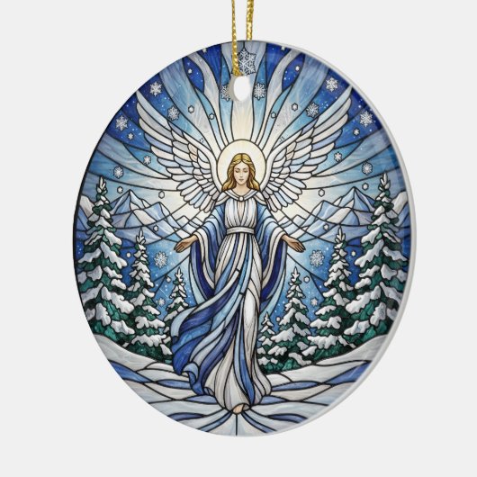 Winter Angel Family Photo Keramisch Ornament (Links)