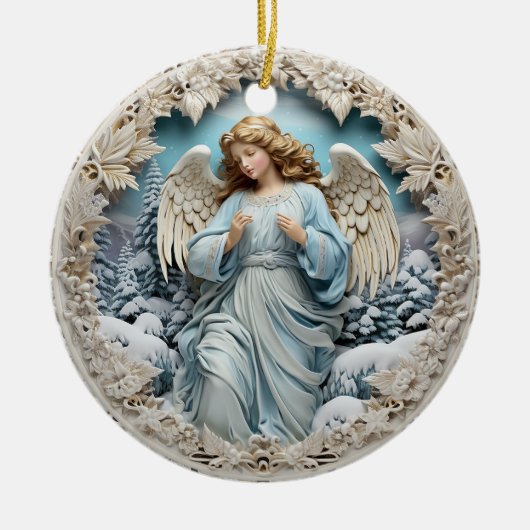 Winter Angel Keramisch Ornament (Voorkant)