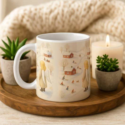 Winter Angel Mug Christmas Village Gift Koffiemok