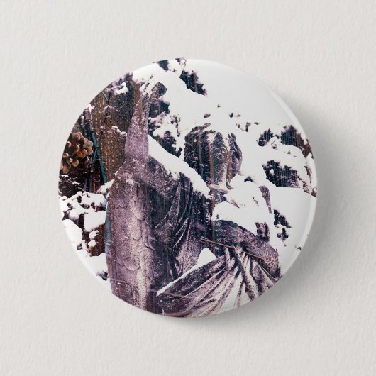 Winter Angel Ronde Button 5,7 Cm (Voorkant)