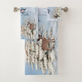 Winter Angel Scene Bath Towel Set Bad Handdoek (Insitu)