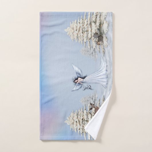 Winter Angel Scene Bath Towel Set Bad Handdoek (Handdoek)