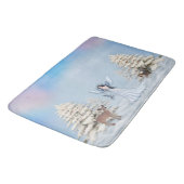 Winter Angel Scene Bathroom Bath Mat (Gekanteld)