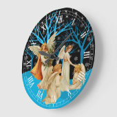 Winter Angels Round Roman Numeraklok Grote Klok (Hoek)