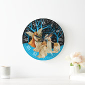 Winter Angels Round Roman Numeraklok Grote Klok (Huis)