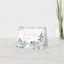 Winter Animal Gender onthullen hem of zij Bedankkaart